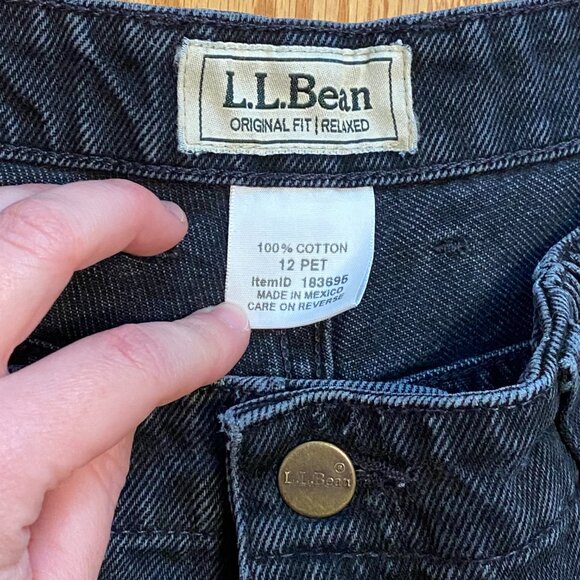 Vintage 100% cotton L.L. Bean mom jeans high waisted elastic sides - Picture 4 of 5